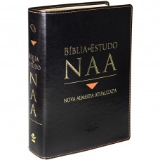 Bíblia Sagrada NAA de Estudo, Letra Regular, com mapa, Tamanho Gigante, Capa Couro Sintético Preta
