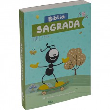 Bíblia Sagrada NTLH para Criança Smilinguido, Letra Regular, com mapa, Capa Brochura Ilustrada: Cinza
