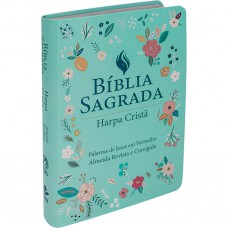 Bíblia Sagrada ARC, Letra Grande, com palavras de Jesus destacadas, com Harpa Cristã, com mapa, Capa Couro Sintético Branca