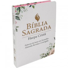 Bíblia Sagrada ARC para Mulher, Letra Grande, com palavras de Jesus destacadas, com Harpa Cristã, com mapa, Tamanho Grande, Capa Semi Flexível Branca