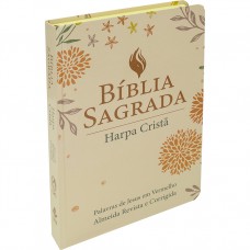 Bíblia Sagrada ARC para Mulher, Letra Grande, com palavras de Jesus destacadas, com Harpa Cristã, Capa Semi Flexível Laranja