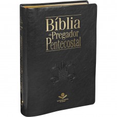 Bíblia do Pregador Pentecostal ARC, Letra Regular, com mapa, com índice, Capa Couro Sintético Preta Preto
