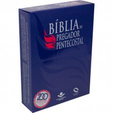 Bíblia do Pregador Pentecostal NAA, Letra Regular, com mapa, com índice, Capa Couro Sintético Azul