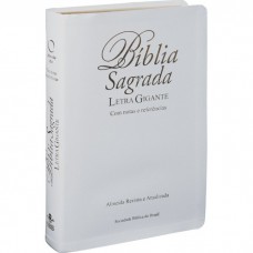 Bíblia Sagrada ARA, Letra Gigante, com índice, Capa Couro Bonded Branca