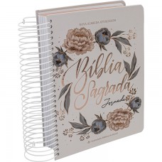 Bíblia Jornada NAA, Letra Regular, com mapa, Capa Espiral Floral
