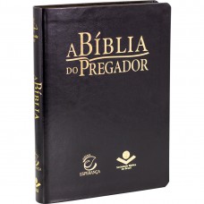 A Bíblia do Pregador ARC, Letra Regular, com palavras de Jesus destacadas, com mapa, Capa Couro Sintético Preta