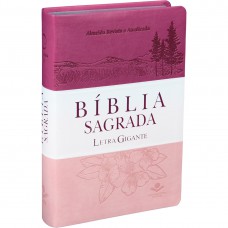 Bíblia Sagrada ARA para Mulher, Letra Gigante, com índice, Capa Couro Sintético Rosa Triotone