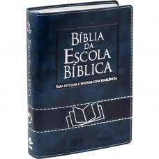 Bíblia da Escola Bíblica NAA, Letra Regular, com mapa, Capa Couro Sintético Azul