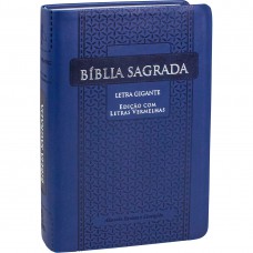Bíblia Sagrada ARC, Letra Gigante, com palavras de Jesus destacadas, com índice, Capa Couro Sintético Azul Bíblia Sagrada ARC, Letra Gigante, com palavras de Jesus destacadas, com índice, Capa Couro Sintético Azul