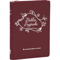 Bíblia Sagrada ARC de Estudo, Letra Grande, com mapa, com zíper, Capa Couro Sintético Vermelha