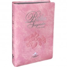 Bíblia Sagrada ARA para Mulher, Letra Gigante, com índice, Capa Couro Sintético Rosa Nobre
