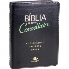 Bíblia de Estudo Conselheira NAA, Letra Regular, com mapa, Capa Couro Sintético Preta Bíblia de Estudo Conselheira NAA, Letra Regular, com mapa, Capa Couro Sintético Preta