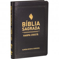 Bíblia Sagrada ARC, Letra Regular, com Harpa Cristã, Capa Couro Sintético Preta