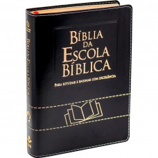 Bíblia da Escola Bíblica NAA, Letra Regular, com mapa, Capa Couro Sintético Preta