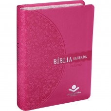 Bíblia Sagrada ARA para Mulher, Letra Grande, Tamanho Médio, Capa Couro Sintético Rosa