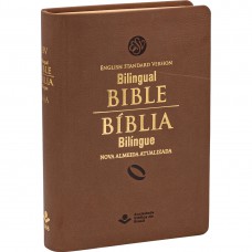 Bíblia Sagrada Bilíngue NAA | ESV, Letra Regular, com mapa, Capa Couro Sintético Marrom Bíblia Sagrada Bilíngue NAA | ESV, Letra Regular, com mapa, Capa Couro Sintético Marrom