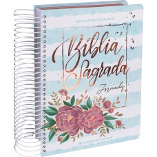 Bíblia Jornada NAA, Letra Regular, com mapa, Capa Espiral Azul