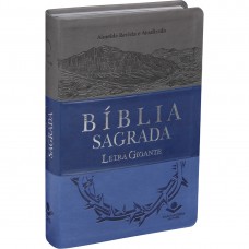 Bíblia Sagrada ARA, Letra Gigante, com índice, Capa Couro Sintético Azul Triotone