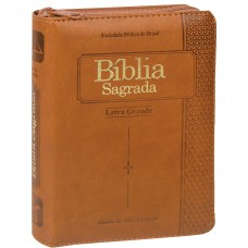 Bíblia Sagrada ARC, Letra Grande, com índice, com zíper, Capa Couro Sintético Marrom Bíblia Sagrada ARC, Letra Grande, com índice, com zíper, Capa Couro Sintético Marrom