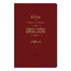 Bíblia NVT de Estudo C. H. Spurgeon, Letra Tradicional, Capa Couro ecológico Bordô