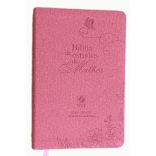 Bíblia NVT de Estudo da Mulher, Letra Tradicional, com estudos e reflexões devocionais de gênesis a apocalipse, Capa Couro ecológico Rosa
