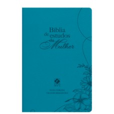 Bíblia NVT de Estudo da Mulher, Letra Tradicional, com estudos e reflexões devocionais de gênesis a apocalipse, Capa Couro ecológico Azul