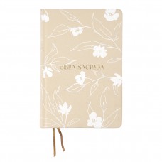 Bíblia A21 The Purpose Book, Letra tradicional, com espaço para anotação, Capa dura com tecido Bege Flores
