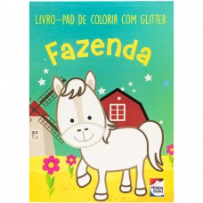 Livro-pad de colorir com Glitter: Fazenda