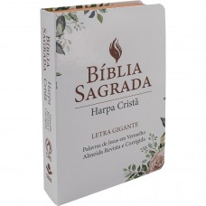 Bíblia Sagrada ARC para Mulher, Letra Gigante, com palavras de Jesus destacadas, com Harpa Cristã, com mapa, Capa Semi Flexível Branca