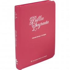 Bíblia Sagrada ARC para Mulher, Letra Gigante, com palavras de Jesus destacadas, com mapa, com zíper, Capa Couro Sintético Dourada