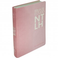 Bíblia Sagrada NTLH de Estudo, Letra Regular, com mapa, Capa Couro Sintético Rosa