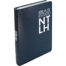 Bíblia Sagrada NTLH de Estudo, Letra Regular, com mapa, Tamanho Grande, Capa Couro Sintético Azul