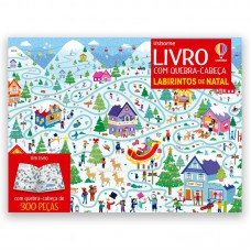 Labirintos De Natal: Livro Com Quebra-Cabeça