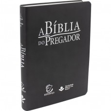 A Bíblia do Pregador ARC, Letra Regular, com palavras de Jesus destacadas, com mapa, Capa Couro Sintético Cinza