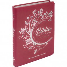 Bíblia Sagrada ARC, para Adolescente, Letra Grande, Capa Couro Sintético Rosa
