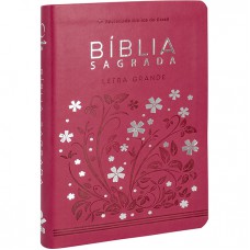 Bíblia Sagrada ARA para Mulher, Letra Grande, Capa Couro Sintético Rosa Pink