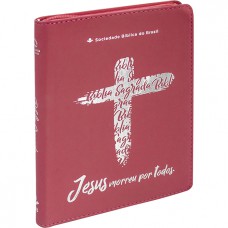Bíblia Sagrada NAA de Estudo para Mulher, Letra Grande, com mapa, com zíper, Capa Couro Sintético Rosa