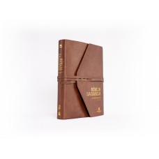 Bíblia NVI com Espaço para Anotações, Capa luxo, Marrom Artesanal, Leitura Perfeita