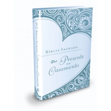 Bíblia Presente de Casamento, NTLH, Capa luxo azul, Caixa de Presente