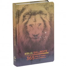 Bíblia Dia e Noite — Devocional 365 Dias NAA, Letra Regular, com mapa, Capa Dura Ilustrada: Terracota Leao