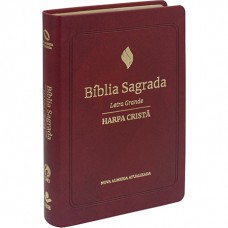 Bíblia Sagrada NAA, Letra Grande, com Harpa Cristã, com mapa, Capa Couro Sintético Vermelha