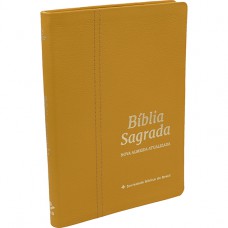 Bíblia Colors Slim NAA, Letra Regular, Capa Couro Legítimo Ilustrada: Laranja