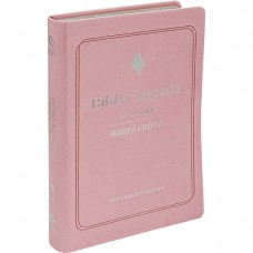 Bíblia Sagrada NAA de Estudo para Mulher, Letra Grande, com Harpa Cristã, com mapa, Capa Couro Sintético Rosa