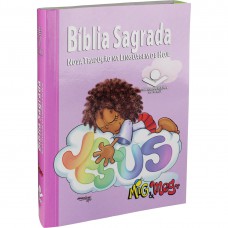 Bíblia Sagrada NTLH para Criança Mig e Meg, Letra Regular, com mapa, Capa Brochura Ilustrada: Lilas