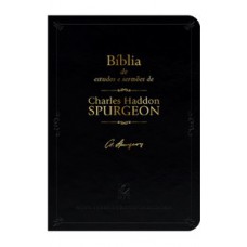 Bíblia NVT de Estudo C. H. Spurgeon, Letra Tradicional, Capa Couro ecológico Preta