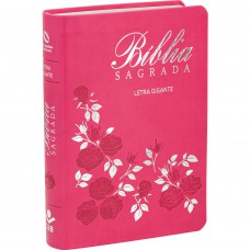 Bíblia Sagrada NAA para Mulher, Letra Gigante, com índice, Capa Couro Sintético Rosa