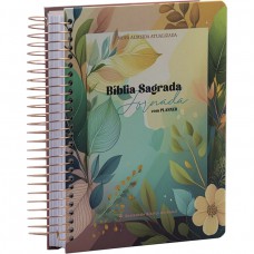Bíblia Jornada Slim NAA com Planner, Letra Regular, com espaço para anotação, com mapa, Capa Dura Ilustrada: Cinza