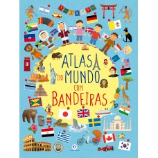 Atlas do mundo com bandeiras