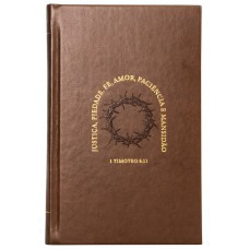 Bíblia NVI, Capa dura de luxo marrom, Timóteo, Letras de Jesus em vermelho, Leitura Perfeita