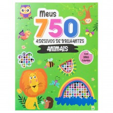 Meus 750 Adesivos de Brilhantes - Livro de Colorir: Animais